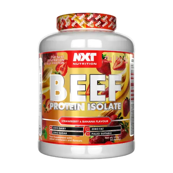 Picture of NXT BEEF PROTEIN ISOLATE STRAWBERRY BAN 1.8KG