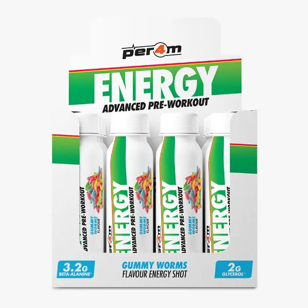 Picture of PER4M ENERGY SHOT GUMMY WORMS 12X100ML